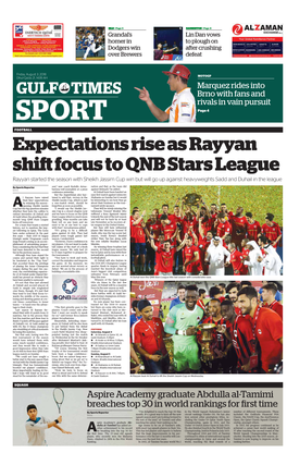 Expectations Rise As Rayyan Shiftfocus to QNB Stars League