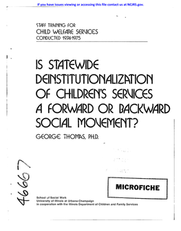 IS STATEWIDE of CHILDREN's SER\Lices a FORWARD OR BACI