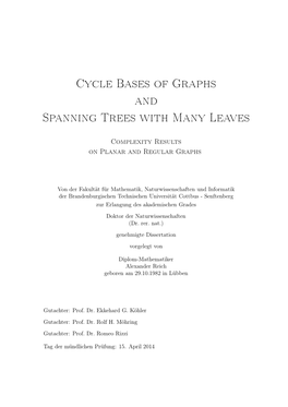 Cycle Bases of Graphs and Spanning Trees with Many Leaves