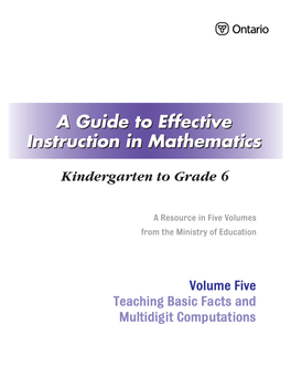 Volume Five, Teaching Basic Facts and Multidigit