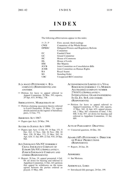 2001–02 1119 I N D E X a (A Male) (Petitioner) V.B(A Actionstrength