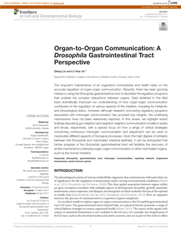 A Drosophila Gastrointestinal Tract Perspective