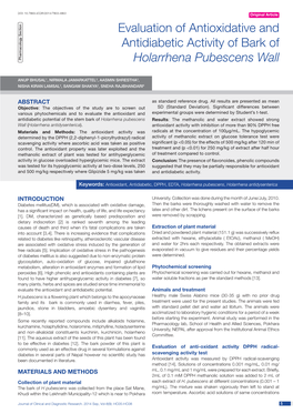 Evaluation of Antioxidative and Antidiabetic Activity of Bark Of