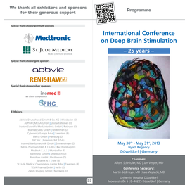 International Conference on Deep Brain Stimulation – 25 Years –
