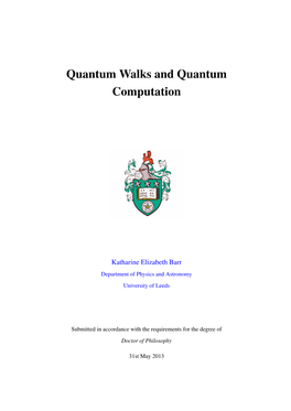 Quantum Walks and Quantum Computation