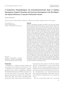 A Comparative Histopathological and Immunohistochemically Study of Capillary