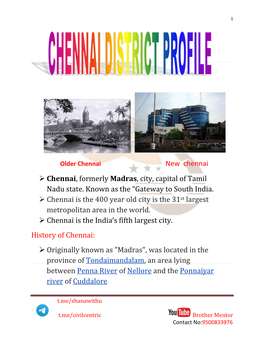 New Chennai Chennai, Formerly Madras, City, Capital of Tamil Nadu