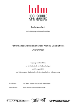 Bachelorarbeit Performance Evaluation of Evotis Within a Visual Effects Environment