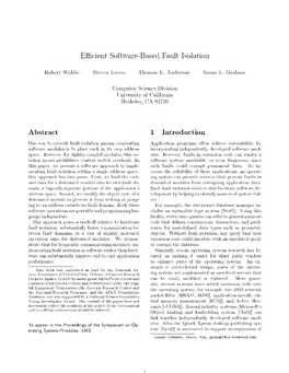 E Cient Software-Based Fault Isolation Abstract 1 Introduction