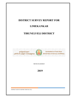 District Survey Report for Limekankar Tirunelveli District