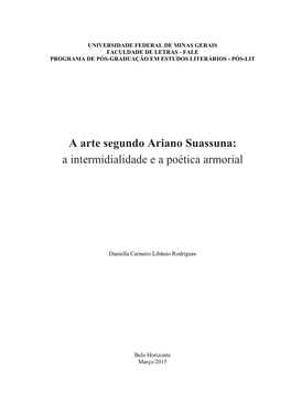 A Arte Segundo Ariano Suassuna: a Intermidialidade E a Poética Armorial