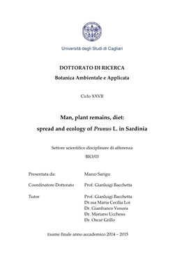 Man, Plant Remains, Diet: Spread and Ecology of Prunus L. in Sardinia