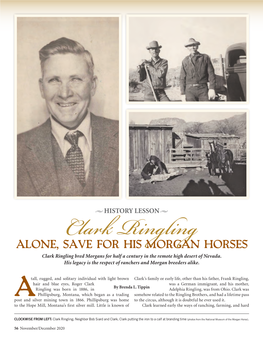 Clark Ringling Bred Morgans for Half a Century in the Remote High Desert of Nevada