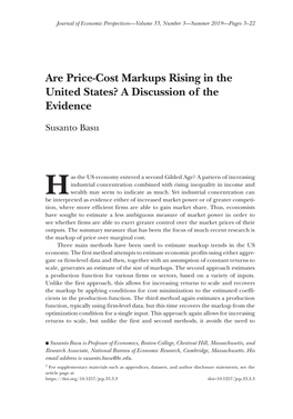 Are Price-Cost Markups Rising in the United States? a Discussion of the Evidence