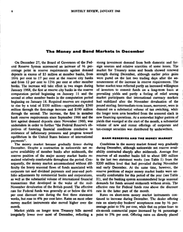 The Money and Bond Markets in December 1967