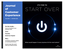 JOURNAL of CUSTOMER EXPERIENCE Volume 2 | Winter 2015