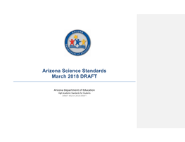 Arizona Science Standards March 2018 DRAFT