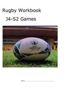 Rugby Workbook J4-S2 Games