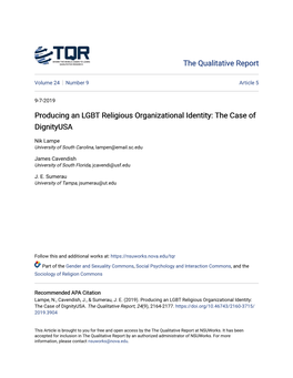 Producing an LGBT Religious Organizational Identity: the Case of Dignityusa