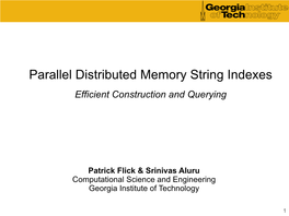 Parallel Distributed Memory String Indexes Efficient Construction and Querying