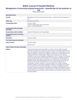 British Journal of Hospital Medicine