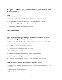 Analog Electronics and Circuit Bending