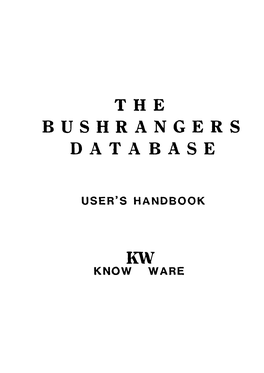 The Bushrangers Database Kw