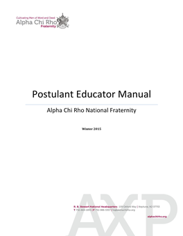 Postulant Educator Manual