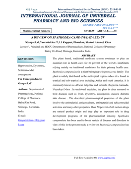 International Journal of Universal Pharmacy and Bio