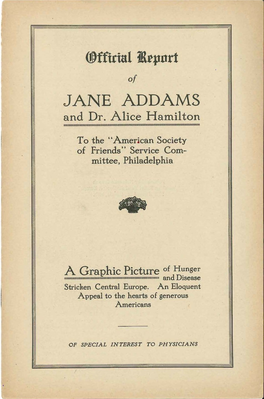 ®Fftrtnl 1Rrpnrt JANE ADDAMS