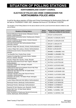 Situation of Polling Stations