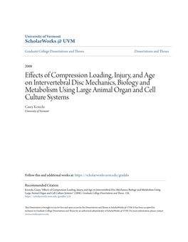 Effects of Compression Loading, Injury, and Age on Intervertebral Disc