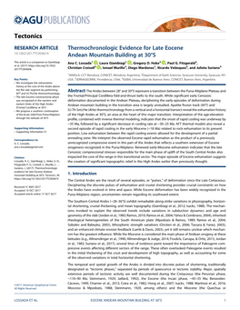 Thermochronologic Evidence for Late Eocene Andean Mountain Building at 30°S