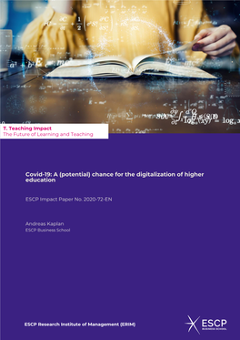 Covid-19: a (Potential) Chance for the Digitalization of Higher Education