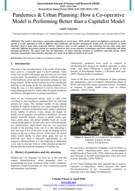 Pandemics & Urban Planning