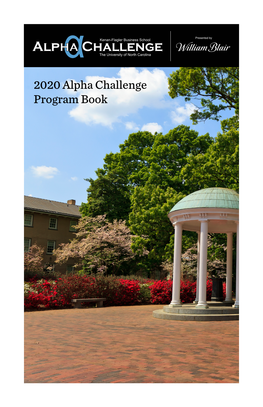 2020 Alpha Challenge Program Book Table of Contents