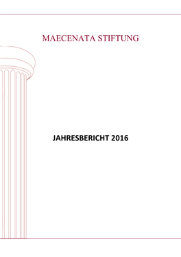 Maecenata Stiftung Jahresbericht 2016