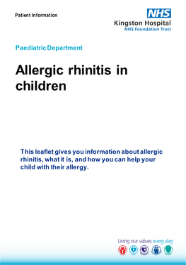 Allergic Rhinitis in Children