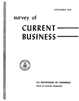 Survey of Current Business November 1962