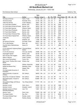 All Quiz/Book Marked List Wednesday, January 26, 2011 7:08:47 AM Port Dickinson Elem School Sorted By: Title