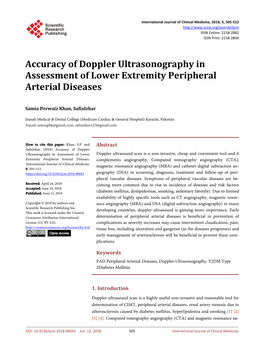 Accuracy of Doppler Ultrasonography in Assessment of Lower Extremity Peripheral Arterial Diseases