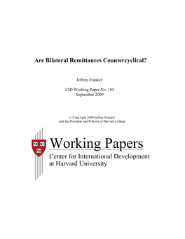 Are Bilateral Remittances Countercyclical?