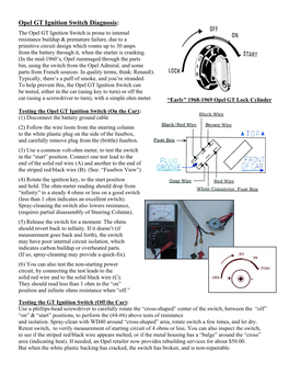 Opel GT Ignition Switch Diagnosis