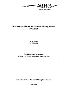 REC2001-02 Survey Marine Recreational Fishing North Otago Final