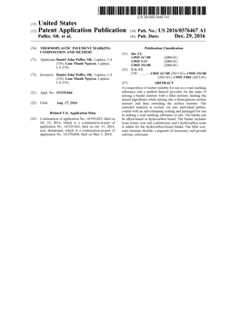 (12) Patent Application Publication (10) Pub. No.: US 2016/0376467 A1 Puffer, SR