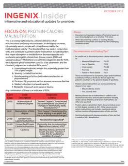 Protein-Calorie Malnutrition