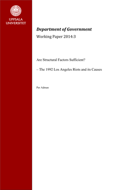 The 1992 Los Angeles Riots and Its Causes