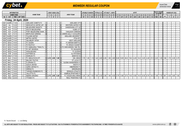 Midweek Regular Coupon 20/04/2020 08:54 1 / 1