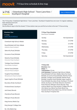 715 Bus Time Schedule & Line Route