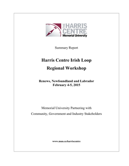 Harris Centre Irish Loop Regional Workshop